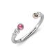 4 - Makena Pink Tourmaline and Smoky Quartz Open Wedding Band 