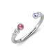 4 - Makena Pink Tourmaline and Tanzanite Open Wedding Band 