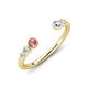 4 - Makena Pink Tourmaline and Tanzanite Open Wedding Band 