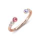 4 - Makena Pink Tourmaline and Tanzanite Open Wedding Band 