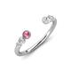 4 - Makena Pink Tourmaline and Lab Grown Diamonds Open Wedding Band 