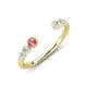 4 - Makena Pink Tourmaline and Lab Grown Diamonds Open Wedding Band 