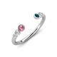 4 - Makena Pink Tourmaline and Blue Diamond Open Wedding Band 