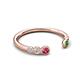 5 - Makena Pink Tourmaline and Green Garnet Open Wedding Band 