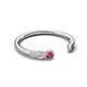 5 - Makena Pink Tourmaline and Green Garnet Open Wedding Band 