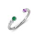 4 - Makena Emerald and Amethyst Open Wedding Band 