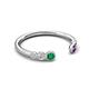 5 - Makena Emerald and Amethyst Open Wedding Band 