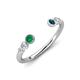 4 - Makena Emerald and Blue Diamond Open Wedding Band 