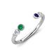 4 - Makena Emerald and Blue Sapphire Open Wedding Band 