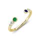 4 - Makena Emerald and Blue Sapphire Open Wedding Band 
