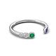 5 - Makena Emerald and Blue Sapphire Open Wedding Band 