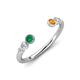 4 - Makena Emerald and Citrine Open Wedding Band 