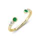 4 - Makena Emerald and Lab Grown Diamonds Open Wedding Band 
