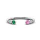 1 - Makena Emerald and Pink Sapphire Open Wedding Band 