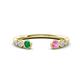 1 - Makena Emerald and Pink Sapphire Open Wedding Band 