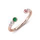 4 - Makena Emerald and Pink Tourmaline Open Wedding Band 