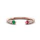 1 - Makena Emerald and Pink Tourmaline Open Wedding Band 