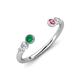4 - Makena Emerald and Pink Tourmaline Open Wedding Band 
