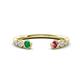 1 - Makena Emerald and Pink Tourmaline Open Wedding Band 