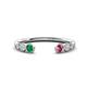 1 - Makena Emerald and Pink Tourmaline Open Wedding Band 