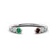 1 - Makena Emerald and Red Garnet Open Wedding Band 