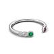 5 - Makena Emerald and Red Garnet Open Wedding Band 
