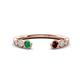 1 - Makena Emerald and Red Garnet Open Wedding Band 