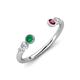 4 - Makena Emerald and Rhodolite Garnet Open Wedding Band 