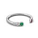5 - Makena Emerald and Rhodolite Garnet Open Wedding Band 