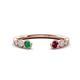 1 - Makena Emerald and Rhodolite Garnet Open Wedding Band 