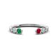 1 - Makena Emerald and Ruby Open Wedding Band 