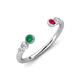 4 - Makena Emerald and Ruby Open Wedding Band 