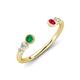 4 - Makena Emerald and Ruby Open Wedding Band 