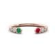 1 - Makena Emerald and Ruby Open Wedding Band 