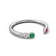 5 - Makena Emerald and Ruby Open Wedding Band 