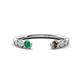 1 - Makena Emerald and Smoky Quartz Open Wedding Band 