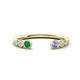 1 - Makena Emerald and Tanzanite Open Wedding Band 