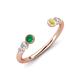 4 - Makena Emerald and Yellow Sapphire Open Wedding Band 