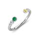 4 - Makena Emerald and Yellow Sapphire Open Wedding Band 