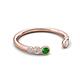 5 - Makena Green Garnet and Lab Grown Diamonds Open Wedding Band 
