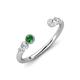 4 - Makena Green Garnet and Lab Grown Diamonds Open Wedding Band 