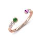 4 - Makena Green Garnet and Amethyst Open Wedding Band 