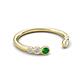 5 - Makena Green Garnet and Aquamarine Open Wedding Band 