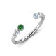 4 - Makena Green Garnet and Aquamarine Open Wedding Band 