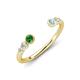 4 - Makena Green Garnet and Aquamarine Open Wedding Band 