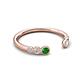 5 - Makena Green Garnet and Aquamarine Open Wedding Band 
