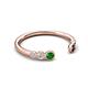 5 - Makena Green Garnet and Black Diamond Open Wedding Band 