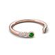 5 - Makena Green Garnet and Blue Diamond Open Wedding Band 