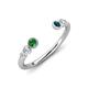 4 - Makena Green Garnet and Blue Diamond Open Wedding Band 
