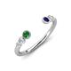 4 - Makena Green Garnet and Blue Sapphire Open Wedding Band 